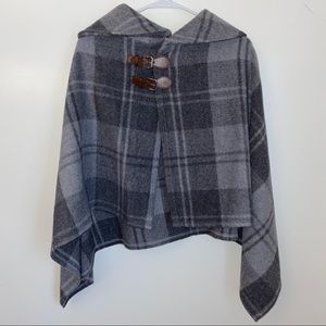 Ralph Lauren Wool Blend Cape Coat Grey